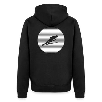 Saut à ski - Veste à capuche bio Premium Unisexe - noir - Dos - Nico (187cm)