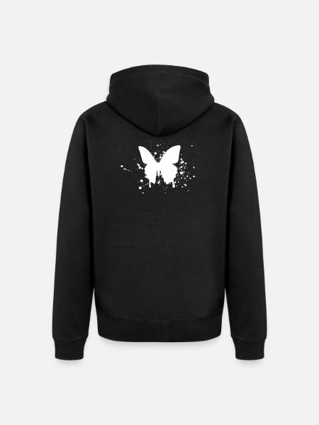 Butterfly Art Silhouette - Unisex Premium Organic Zip Hoodie - black
