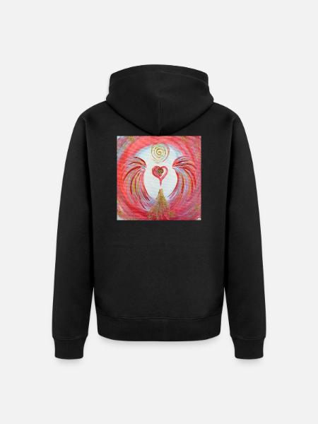 Herzengel der Sichtbarkeit - Unisex Premium Bio Zip Hoodie - Schwarz
