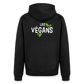 Las végans. Humour végans. Alimentation saine - Veste à capuche bio Premium Unisexe - noir - Dos - Nico (187cm)