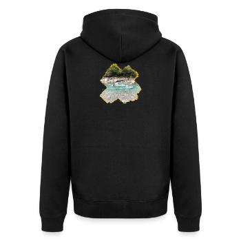 Maggia - Unisex Premium Bio Zip Hoodie - Schwarz - Hinten - Nico (187cm)