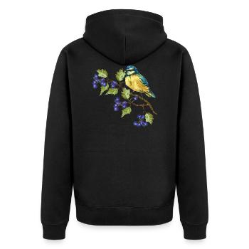 Oiseau coloré - Veste à capuche bio Premium Unisexe - noir - Dos - Nico (187cm)