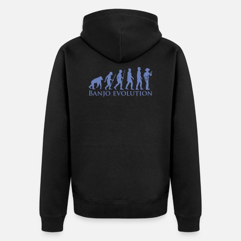 Évolution du banjo - Veste à capuche bio Premium Unisexe - noir