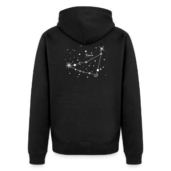 Steinbock, Capricorn, Sternzeichen, Himmel - Unisex Premium Bio Zip Hoodie - Schwarz - Hinten - Nico (187cm)