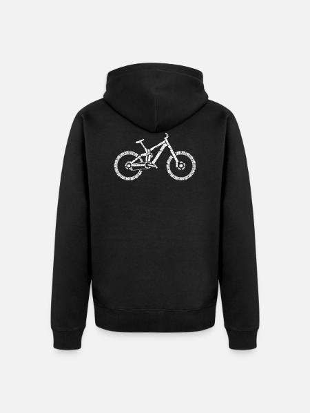 Enduro Bike MTB Anatomy - Unisex Premium Organic Zip Hoodie - black
