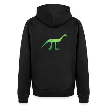 Mathe-Symbol Pinosaurus Pi Dinosaurier Geschenk - Unisex Premium Bio Zip Hoodie - Schwarz - Hinten - Nico (187cm)