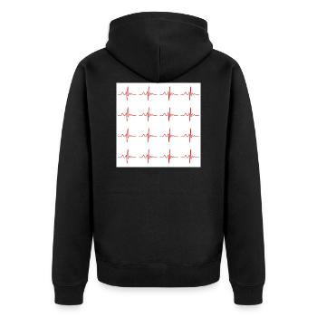 Neuer Neck Gaiter Nurse Design EKG Herzmonitor - Unisex Premium Bio Zip Hoodie - Schwarz - Hinten - Nico (187cm)