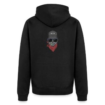 Lunettes de chat mangent des bonbons - Veste à capuche bio Premium Unisexe - noir - Dos - Nico (187cm)