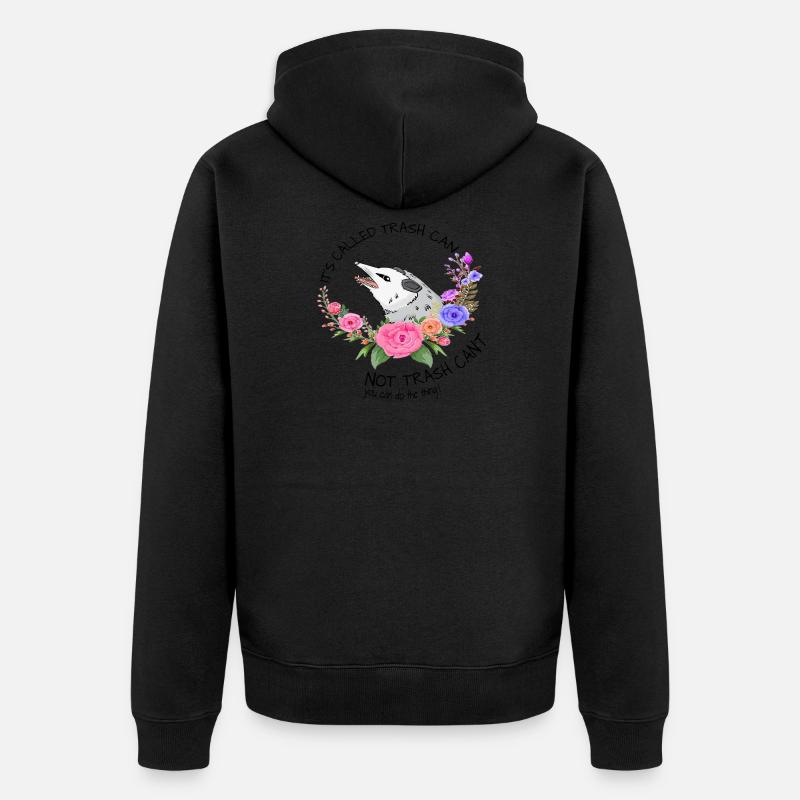 Possum with flowers Tee - Veste à capuche bio Premium Unisexe - noir