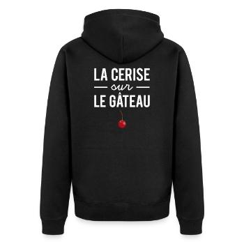 La cerise sur le gâteau - Veste à capuche bio Premium Unisexe - noir - Dos - Nico (187cm)