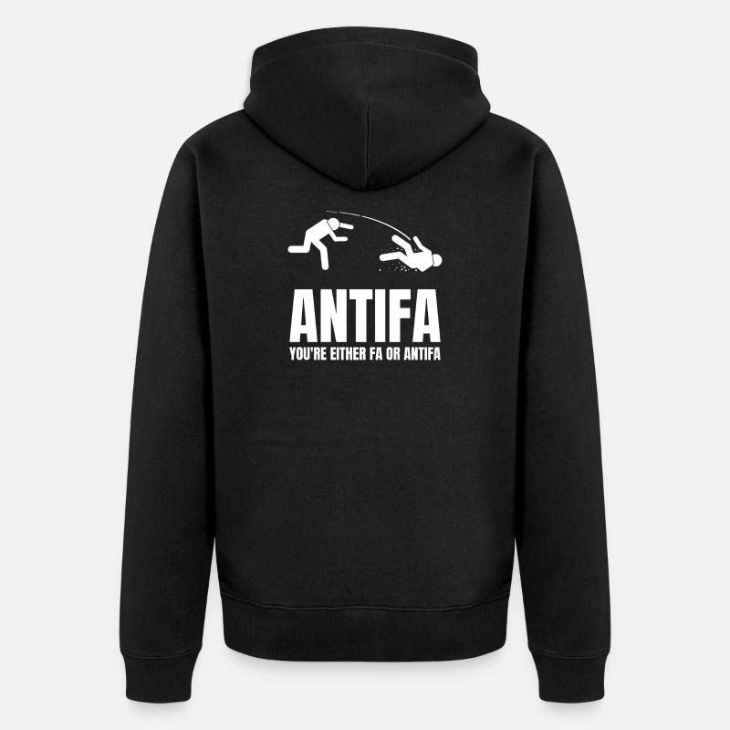 Antifa - You’re Either Fa or Antifa - Veste à capuche bio Premium Unisexe - noir