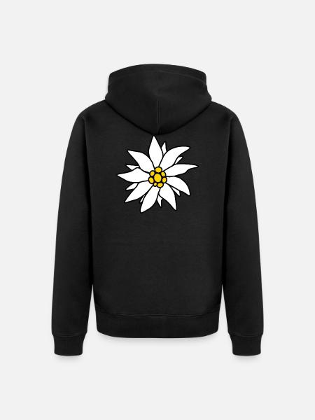 Edelweiss - Alpine flower - Unisex Premium Organic Zip Hoodie - black