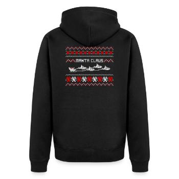 Ugly Christmas Manta Claus Médium - Veste à capuche bio Premium Unisexe - noir - Dos - Nico (187cm)