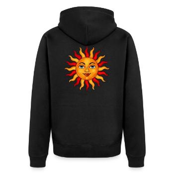 Sun pastel - Unisex Premium Organic Zip Hoodie - black - Back - Nico (187cm)