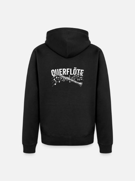 Querflöte Musikinstrument | Flötisten Geschenkidee - Unisex Premium Bio Zip Hoodie - Schwarz