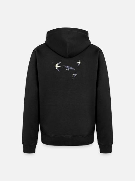 Barn swallows - Unisex Premium Organic Zip Hoodie - black
