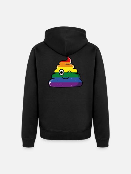 LGBT poop - Unisex Premium Organic Zip Hoodie - black