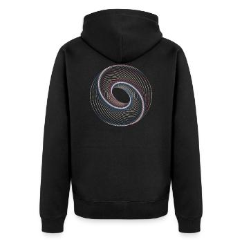 Sacred geometry spiral - Unisex Premium Organic Zip Hoodie - black - Back - Nico (187cm)