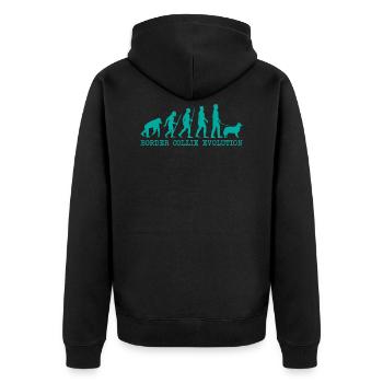 Évolution du Border Collie - Veste à capuche bio Premium Unisexe - noir - Dos - Nico (187cm)