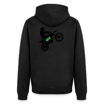 MX Moto Cross - Unisex Premium Bio Zip Hoodie - Schwarz - Hinten - Nico (187cm)