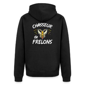 Chasseur de frelon. Humour frelon asiatique. Drôle - Veste à capuche bio Premium Unisexe - noir - Dos - Nico (187cm)