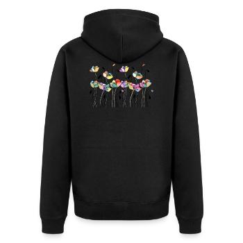 Fleurs - Veste à capuche bio Premium Unisexe - noir - Dos - Nico (187cm)