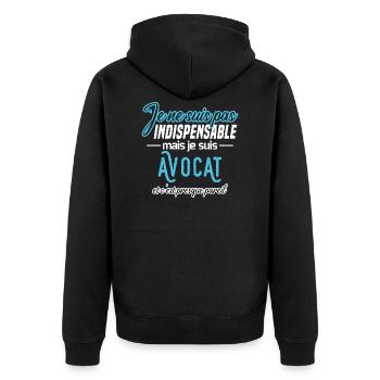 Je ne suis pas indispensable mais je suis avocat - Veste à capuche bio Premium Unisexe - noir - Dos - Nico (187cm)