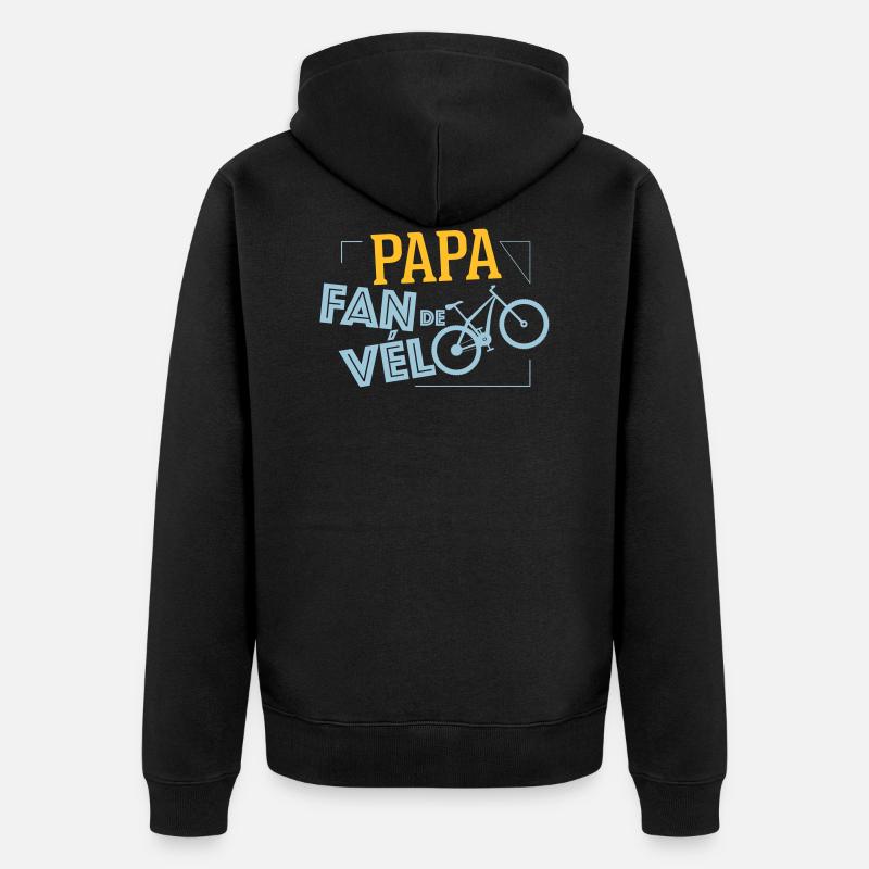 Papa fan de vélo - Veste à capuche bio Premium Unisexe - noir