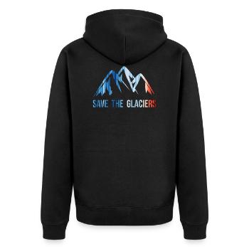 SAVE THE GLACIERS - Warming Stripes - Changement climatique - Veste à capuche bio Premium Unisexe - noir - Dos - Nico (187cm)
