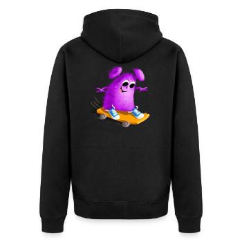 Cool funny Skate Monster Math Batt - Unisex Premium Organic Zip Hoodie - black - Back - Nico (187cm)