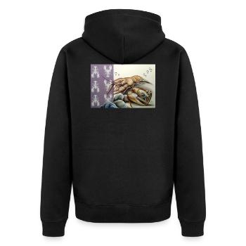 Edelkrebs - Unisex Premium Bio Zip Hoodie - Schwarz - Hinten - Nico (187cm)