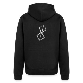 Berserker Rune - Unisex Premium Organic Zip Hoodie - black - Back - Nico (187cm)