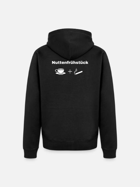 Nuttenfrühstück - Unisex Premium Bio Zip Hoodie - Schwarz