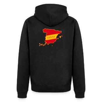 Karte von Spanien - Unisex Premium Bio Zip Hoodie - Schwarz - Hinten - Nico (187cm)