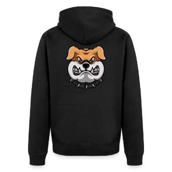 bulldog head comic dog - Unisex Premium Organic Zip Hoodie - black - Back - Nico (187cm)