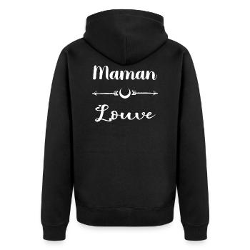 maman louve mère fille famille amour loup - Veste à capuche bio Premium Unisexe - noir - Dos - Nico (187cm)
