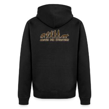 Arctic Fox Evolution - Unisex Premium Organic Zip Hoodie - black - Back - Nico (187cm)