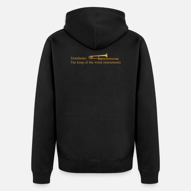 Trombone Le roi du ventinstruments - Veste à capuche bio Premium Unisexe - noir