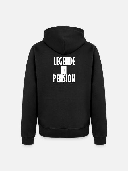 Legende in Pension - Unisex Premium Bio Zip Hoodie - Schwarz