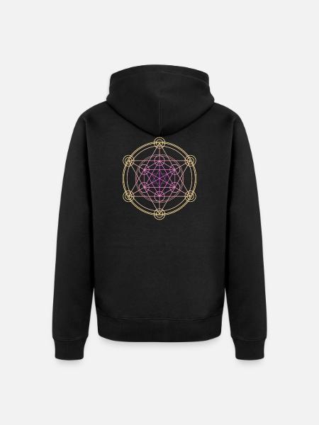 Merkaba Sacred Geometry - Unisex Premium Organic Zip Hoodie - black