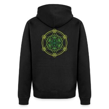 Merkaba Sacred Geometry - Unisex Premium Organic Zip Hoodie - black - Back - Nico (187cm)
