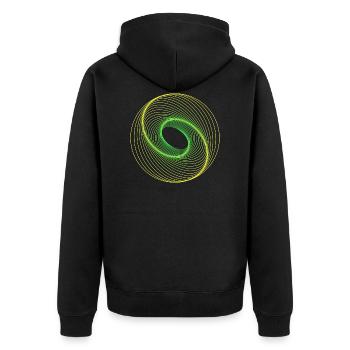 Sacred Geometry Spiralle - Unisex Premium Organic Zip Hoodie - black - Back - Nico (187cm)