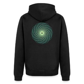 Sacred Geometry Spiralle - Unisex Premium Organic Zip Hoodie - black - Back - Nico (187cm)