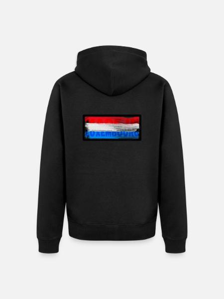 Made in Luxembourg - Unisex Premium Organic Zip Hoodie - black