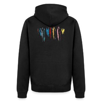 People modern, fashion - Unisex Premium Organic Zip Hoodie - black - Back - Nico (187cm)