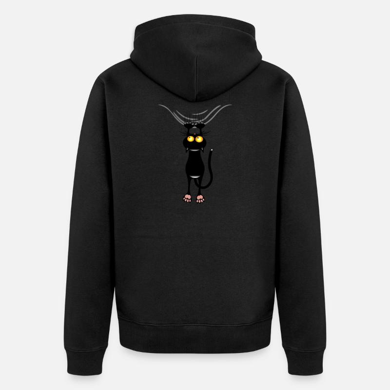 cat scratch - Unisex Premium Organic Zip Hoodie - black