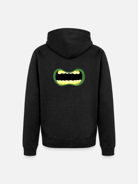 Zombie mouth - Unisex Premium Organic Zip Hoodie - black