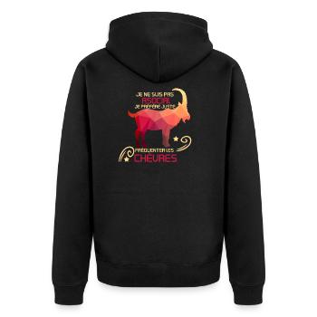 Je préfère juste fréquenter les chèvres - Veste à capuche bio Premium Unisexe - noir - Dos - Nico (187cm)