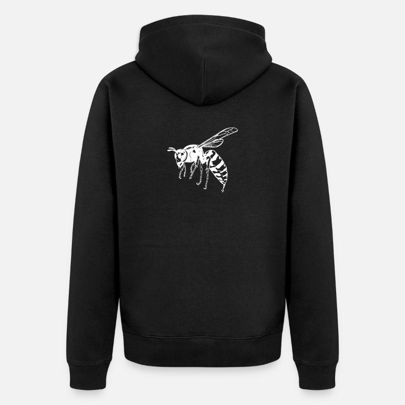 Wespe - Unisex Premium Bio Zip Hoodie - Schwarz