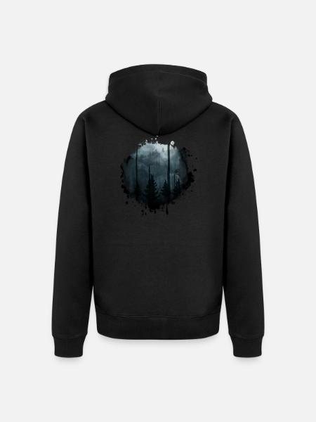 Dunkler Wald - Unisex Premium Bio Zip Hoodie - Schwarz